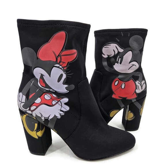 New Disney X Aldo StepInMagic Boots Womens 9 Black Mickey Minnie - Picture 1 of 7